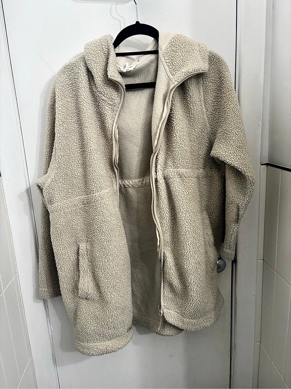 H&M MAMA Before & After Babywearing Fleece Jacket Cream Medium